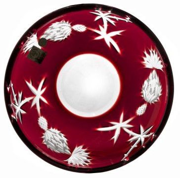Krištáľový tanier Thistle, farba rubínová, priemer 181 mm