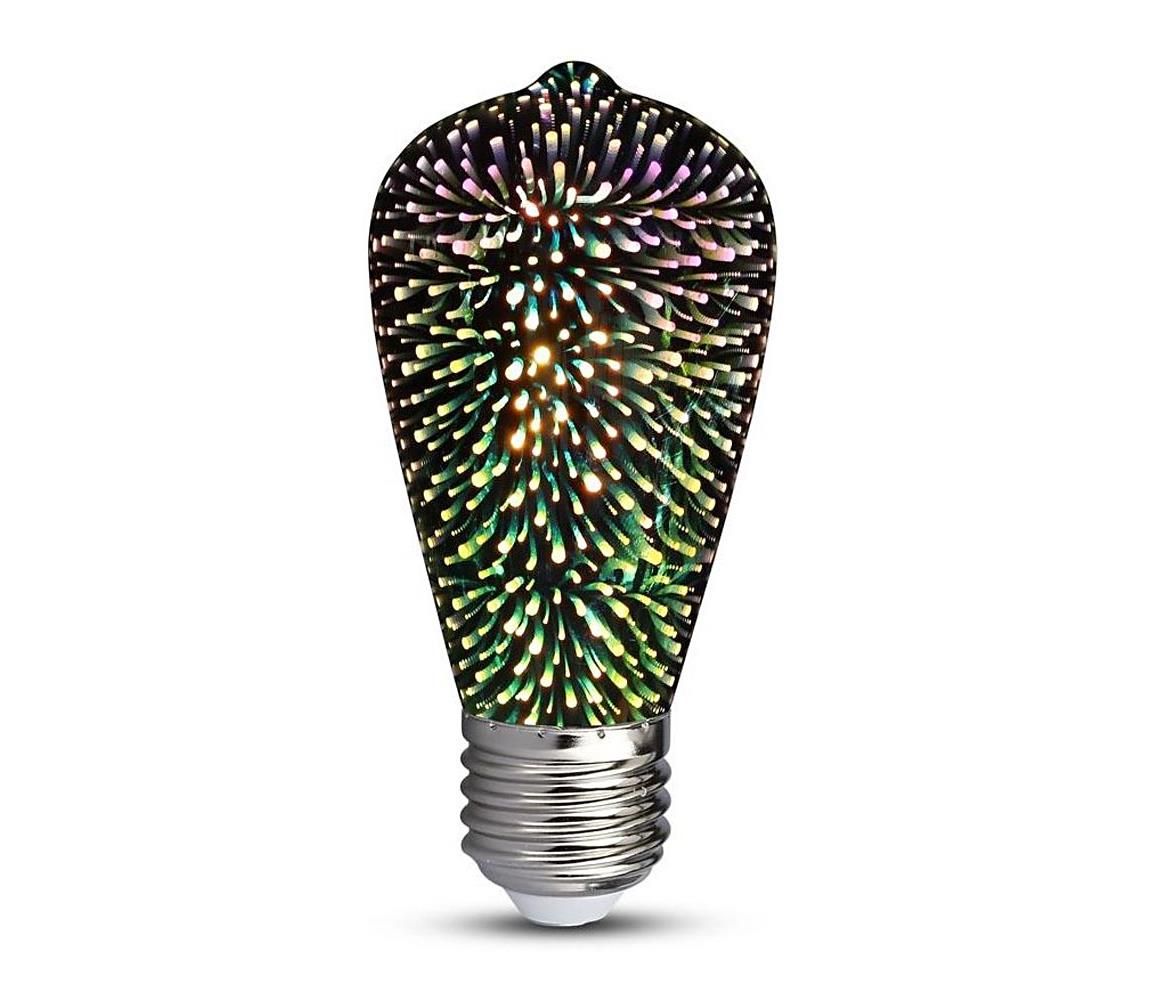 LED 3D Dekoračná žiarovka FILAMENT ST64 E27/3W/230V 3000K