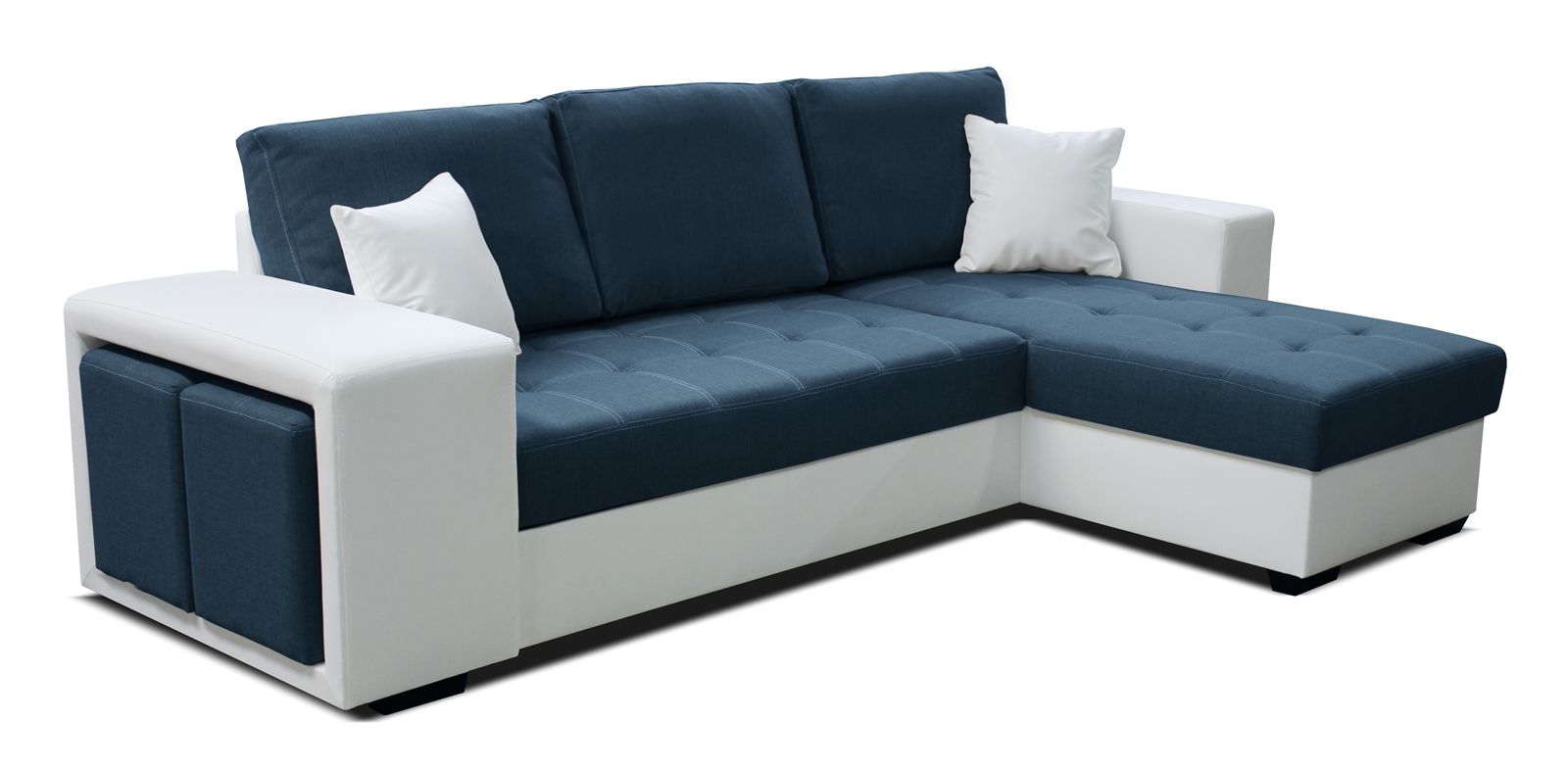 Rohová sedačka Thema Lux 2F+L (modrá + biela) (P)
