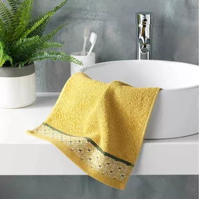 DomTextilu Kvalitný bavlnený uterák v príjemnej medovo žltej farbe 30 x 50 cm Žltá