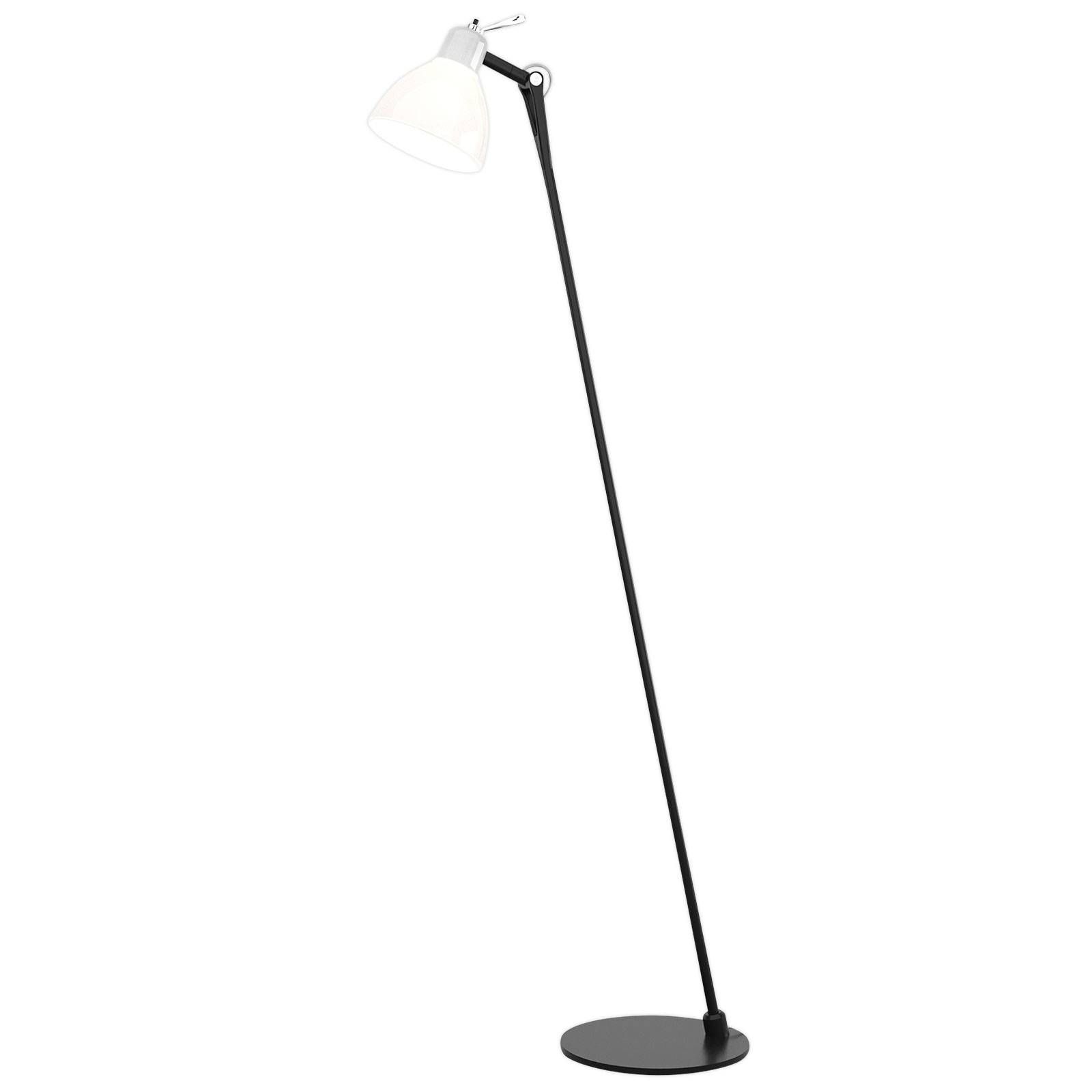 Rotaliana Luxy F0 Glam stojaca lampa, čierna/biela, Obývacia izba / jedáleň, hliník, sklo, E14, 7W, K: 110cm