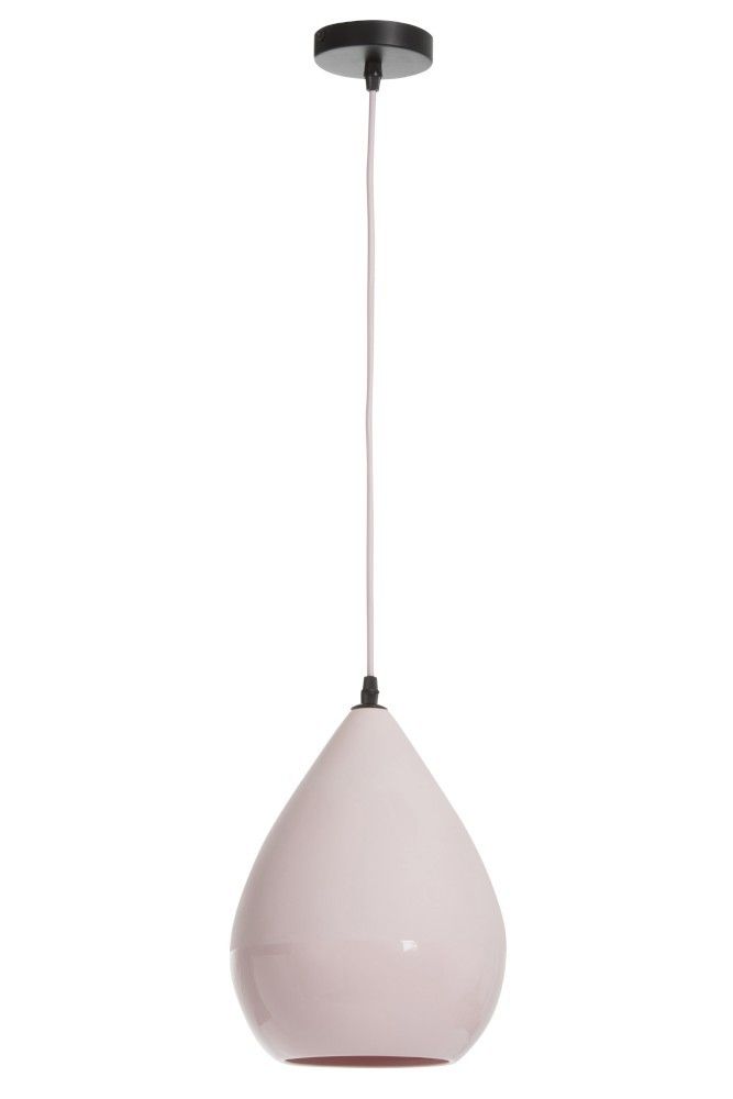 Ružová závesná porcelánová lampa Drop - Ø 21 * 29,5 cm