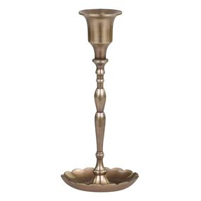 Mosadzný antik kovový svietnik na úzku sviečku - 8*16cm