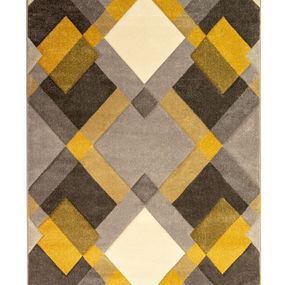 Flair Rugs koberce Kusový koberec Hand Carved Nimbus Grey / Ochre - 160x230 cm