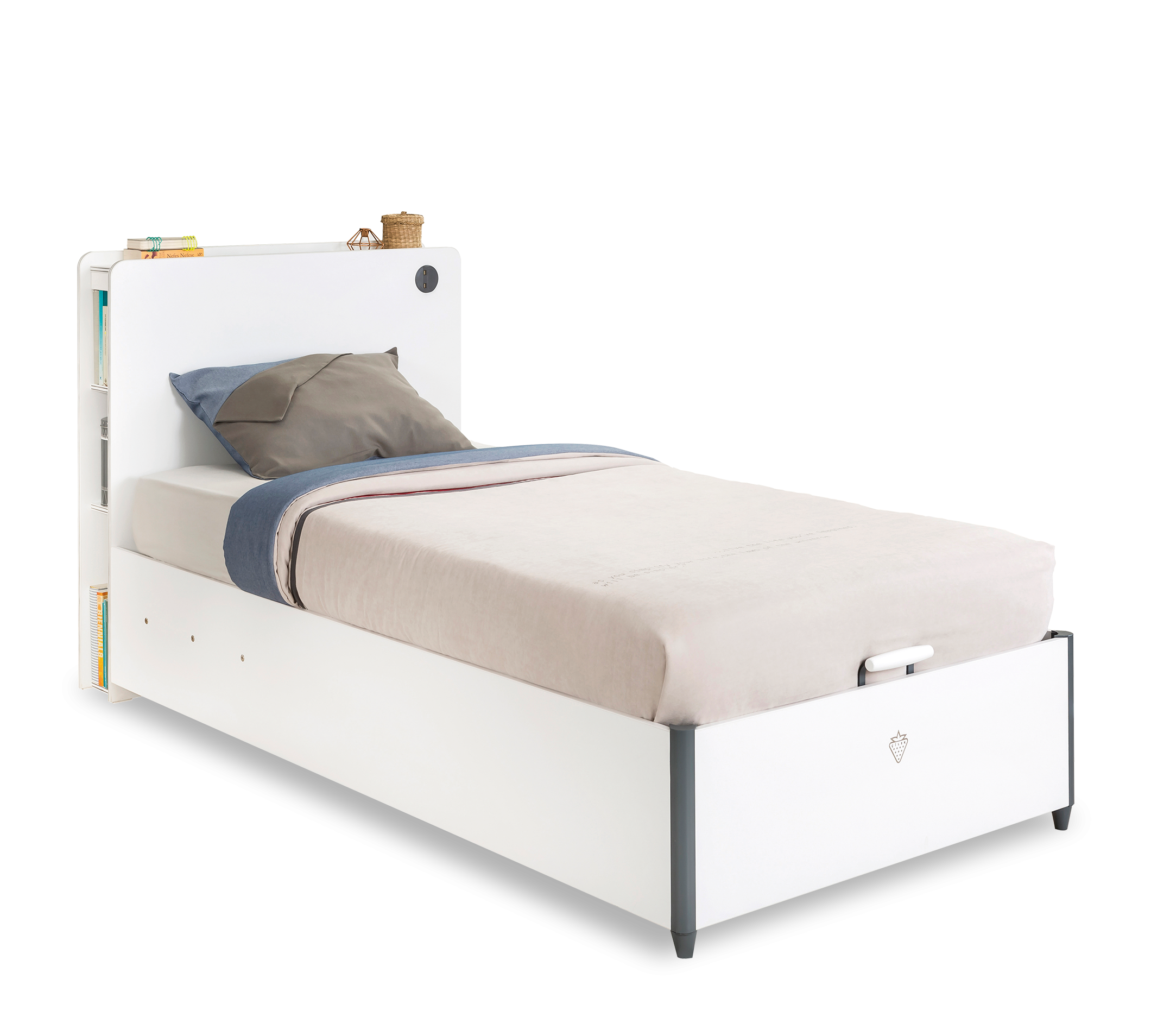 ČILEK - Študentská posteľ s úložným priestorom WHITE 100x200 cm