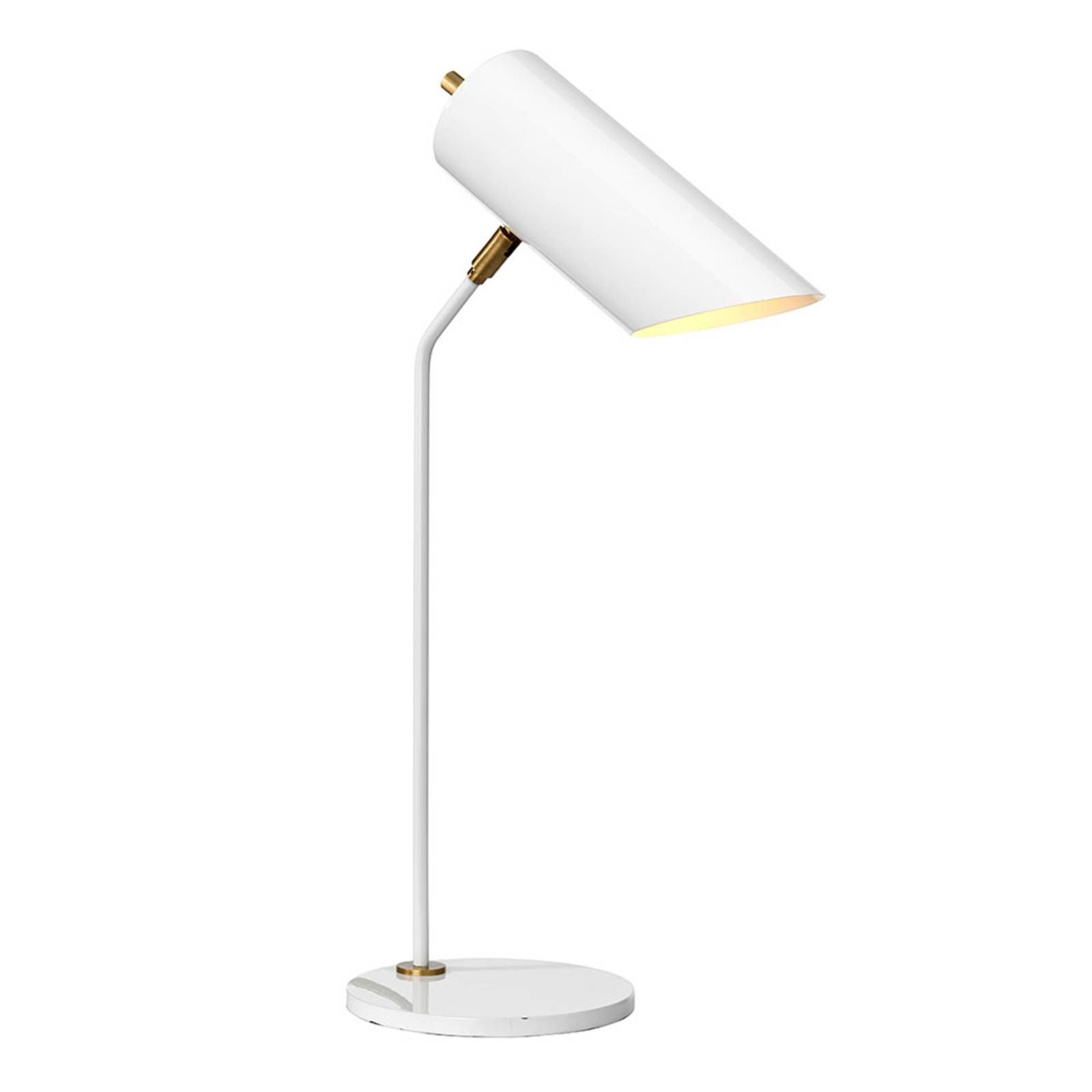 Elstead Stolná lampa Quinto, biela/starožitná mosadz, Obývacia izba / jedáleň, oceľ, E27, 60W, L: 17 cm, K: 57.5cm