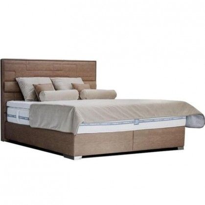 Posteľ Boxspring William 200x200, hnedá, vr. matraca a topperu