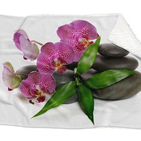 Deka Orchidea na kameňoch (Rozmer: 200 x 140 cm, Podšitie baránkom: ÁNO)