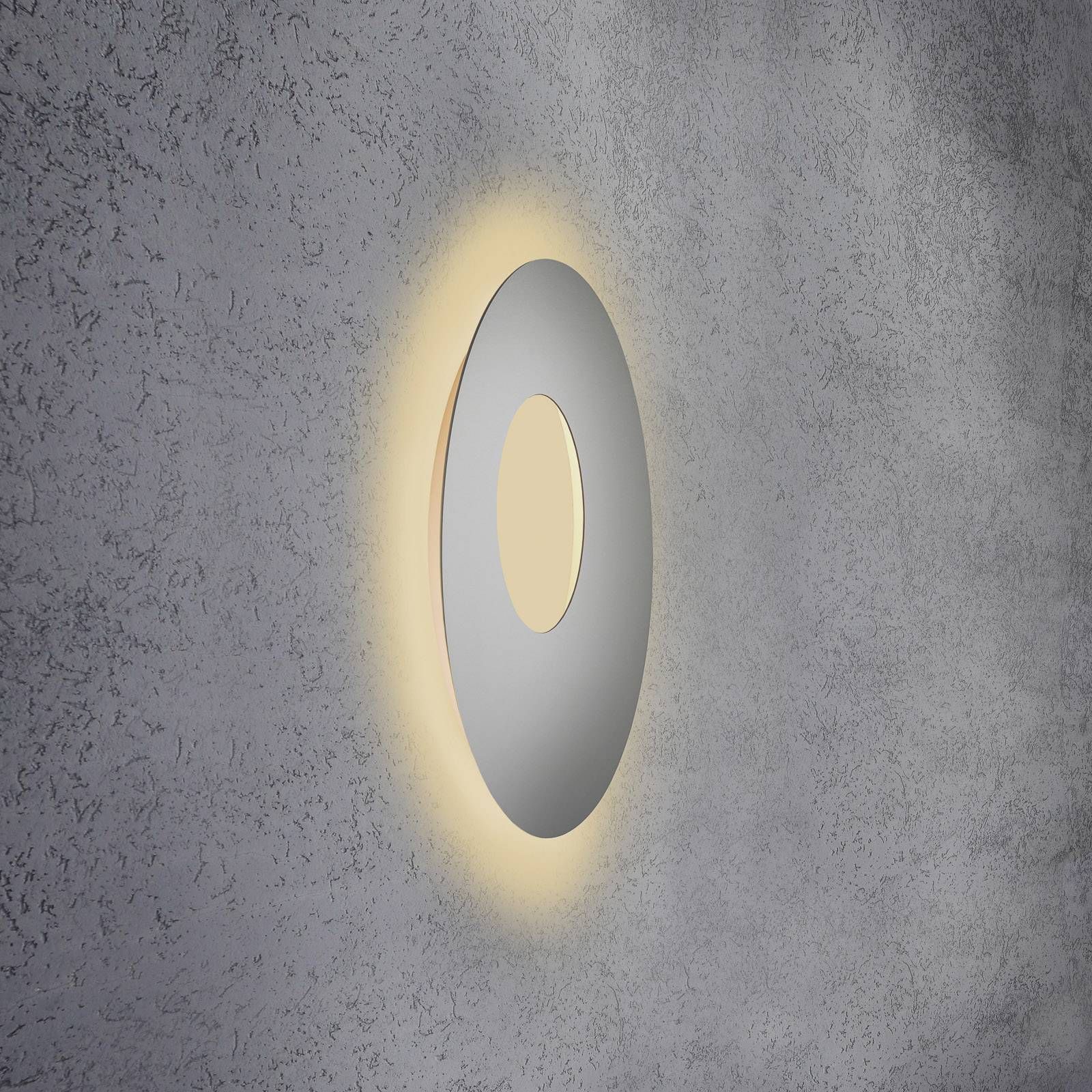 Escale Blade Open nástenné LED striebro, Ø 59 cm, Obývacia izba / jedáleň, hliník, 50W