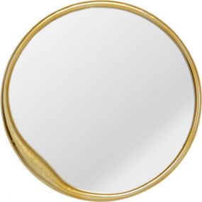 KARE Design Nástěnné zrcadlo Tina - zlatá, Ø61cm