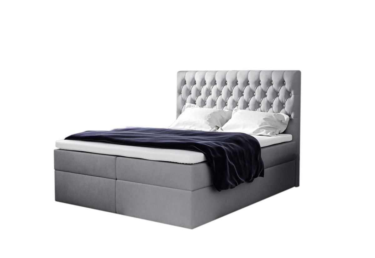 Expedo Čalúnená posteľ boxspring TOMIO + topper, 140x200, jasmine 90