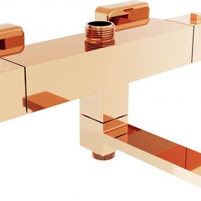 MEXEN - Cube batéria termostatická vaňová/ sprchová ružové zlato 77910-60