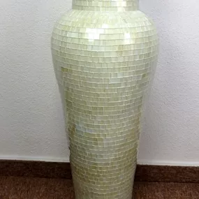 Váza DIVA  biela vanilka, keramika, 80 cm, ručná práca, Indonézia