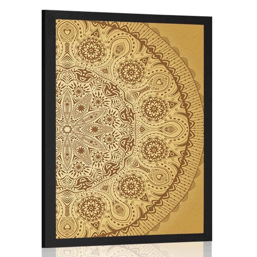 Plagát okrasná Mandala s krajkou - 30x45 black