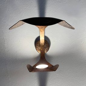 Knikerboker Le Gigine LED svetlo, lístkový bronz, Obývacia izba / jedáleň, oceľ, 6W, L: 18 cm, K: 16cm