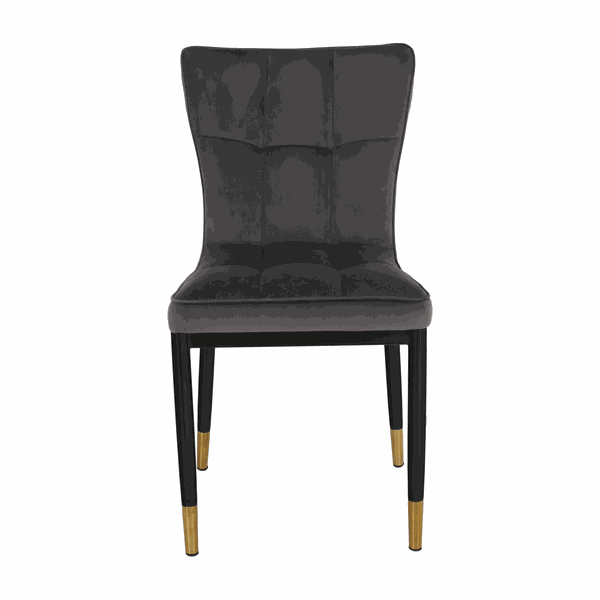 Dizajnová jedálenská stolička, tmavosivá Velvet látka, EPONA