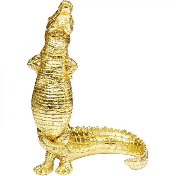 KARE Design Soška Aligator - zlatá, 39cm