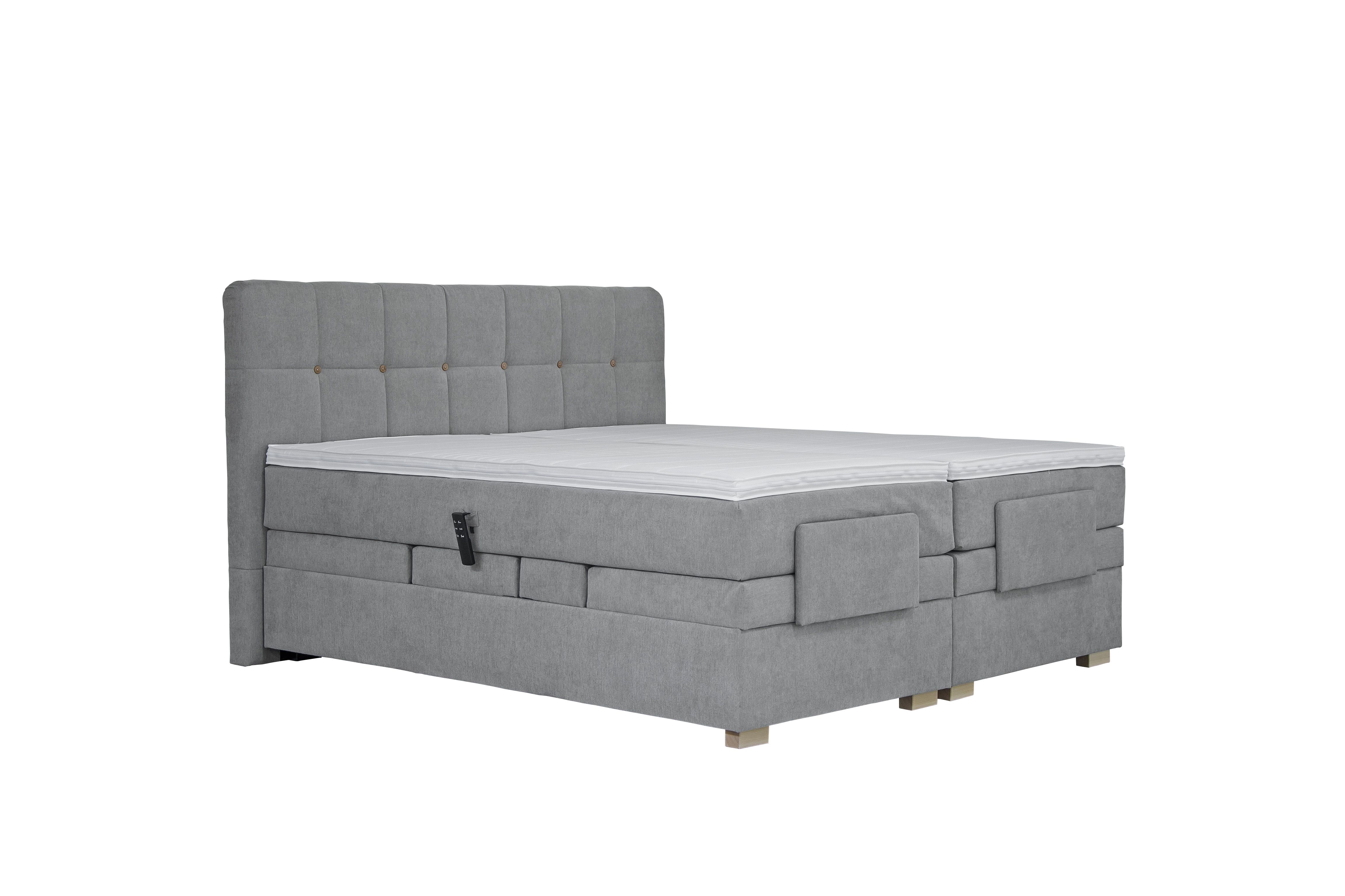 Manželská posteľ Boxspring 180 cm Blanár Samara (sivá) (s matracmi) *2 anatomické vankúše ZADARMO