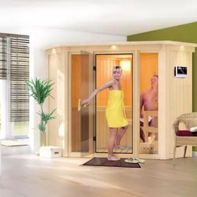 Interiérová fínska sauna 210 x 210 cm Dekorhome