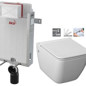ALCADRAIN Renovmodul - predstenový inštalačný systém bez tlačidla + WC JIKA PURE + SEDADLO SLOWCLOSE duraplast AM115/1000 X PU2