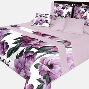 DomTextilu Prehoz na posteľ v krásnej fialovej farbe s potlačou dokonalých fialových kvetov Šírka: 170 cm | Dĺžka: 210 cm 65871-239597
