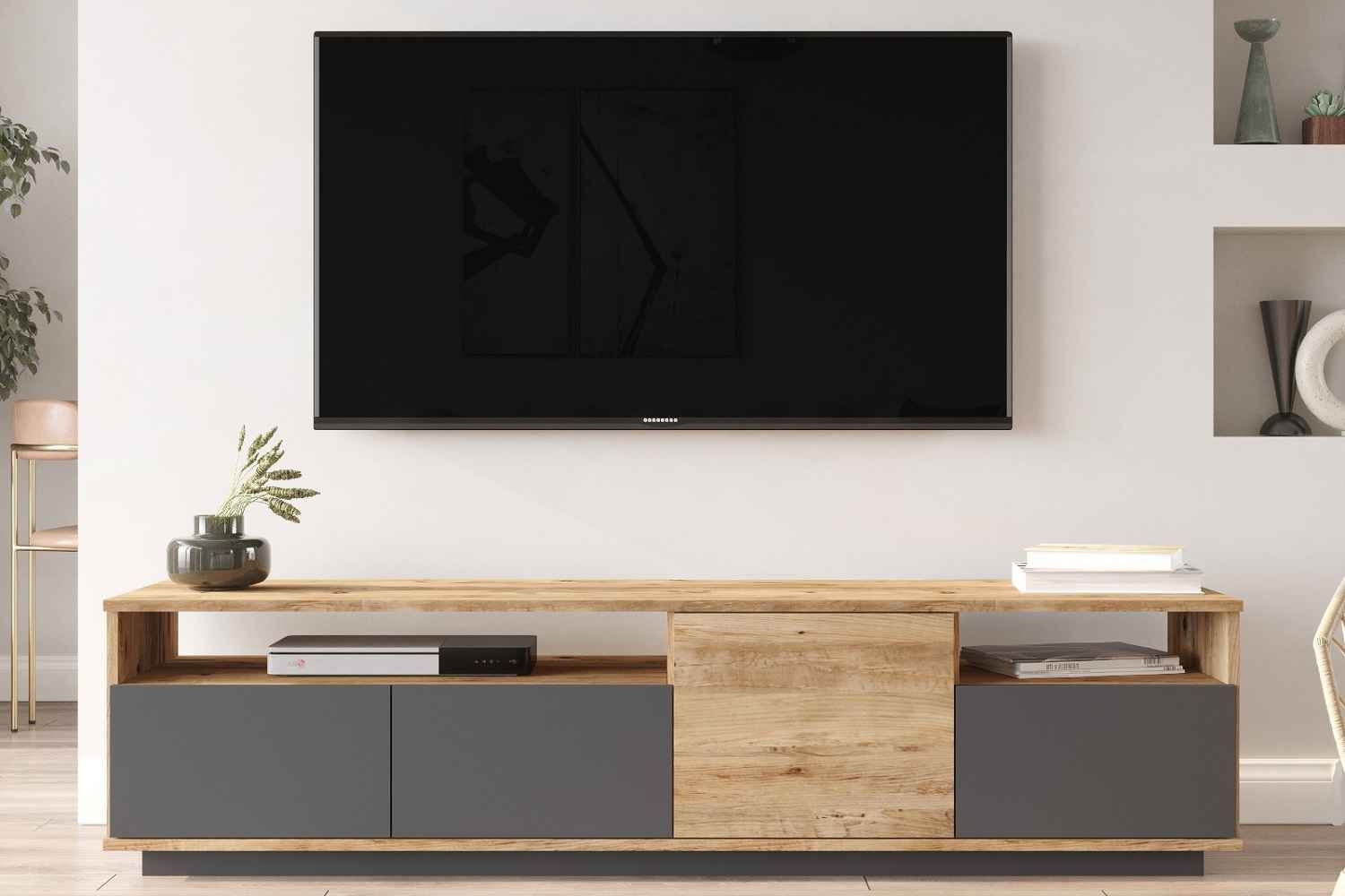 Sofahouse Dizajnový TV stolík Belisario II 180 cm antracitový