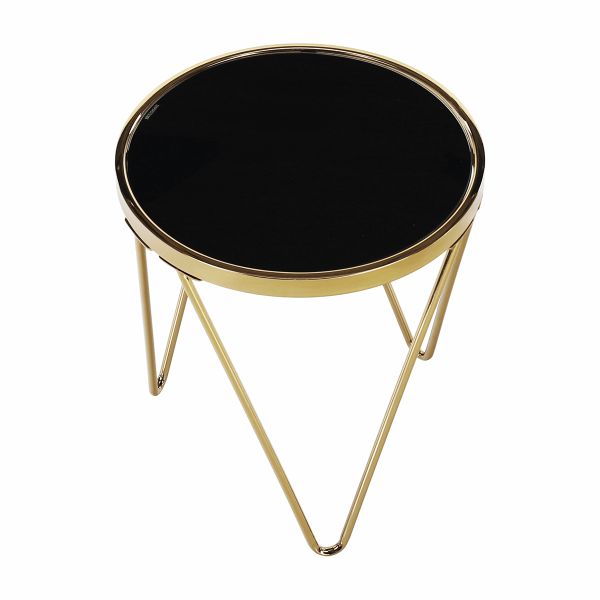 Príručný stolík Valero - zlatá / čierna