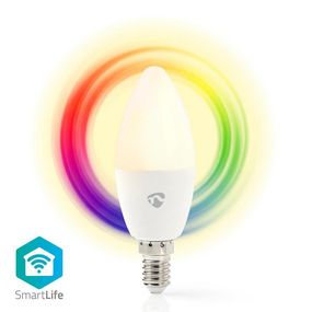 Nedis WIFILC11WTE14 - LED RGB Stmievateľná žiarovka Smartlife E14/4,5W/230V Wi-Fi