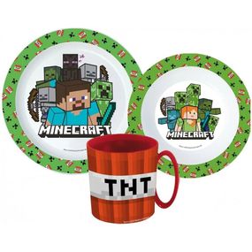 Stor · Sada plastového riadu Minecraft s červeným hrnčekom TNT - 3 diely
