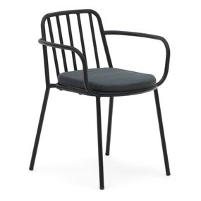 Čierna kovová záhradná stolička Bramant - Kave Home