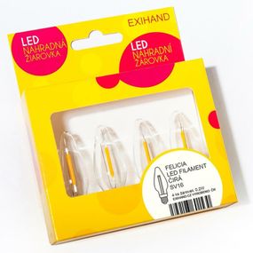 Exihand Blistr 4 čiré žárovky FELICIA LED FILAMENT 14V/0,2W 166200.FIL.B