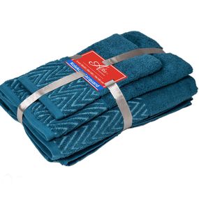 3 SET Wave Caribean Blue | Uteráčik 50x30, uterák 50x70, osuška 70x140