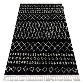 Kusový shaggy koberec BERBER ETHNIC čierny