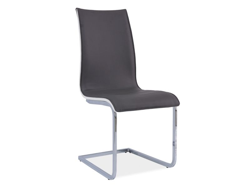 Jedálenská stolička H-133 (ekokoža sivá + biela)
