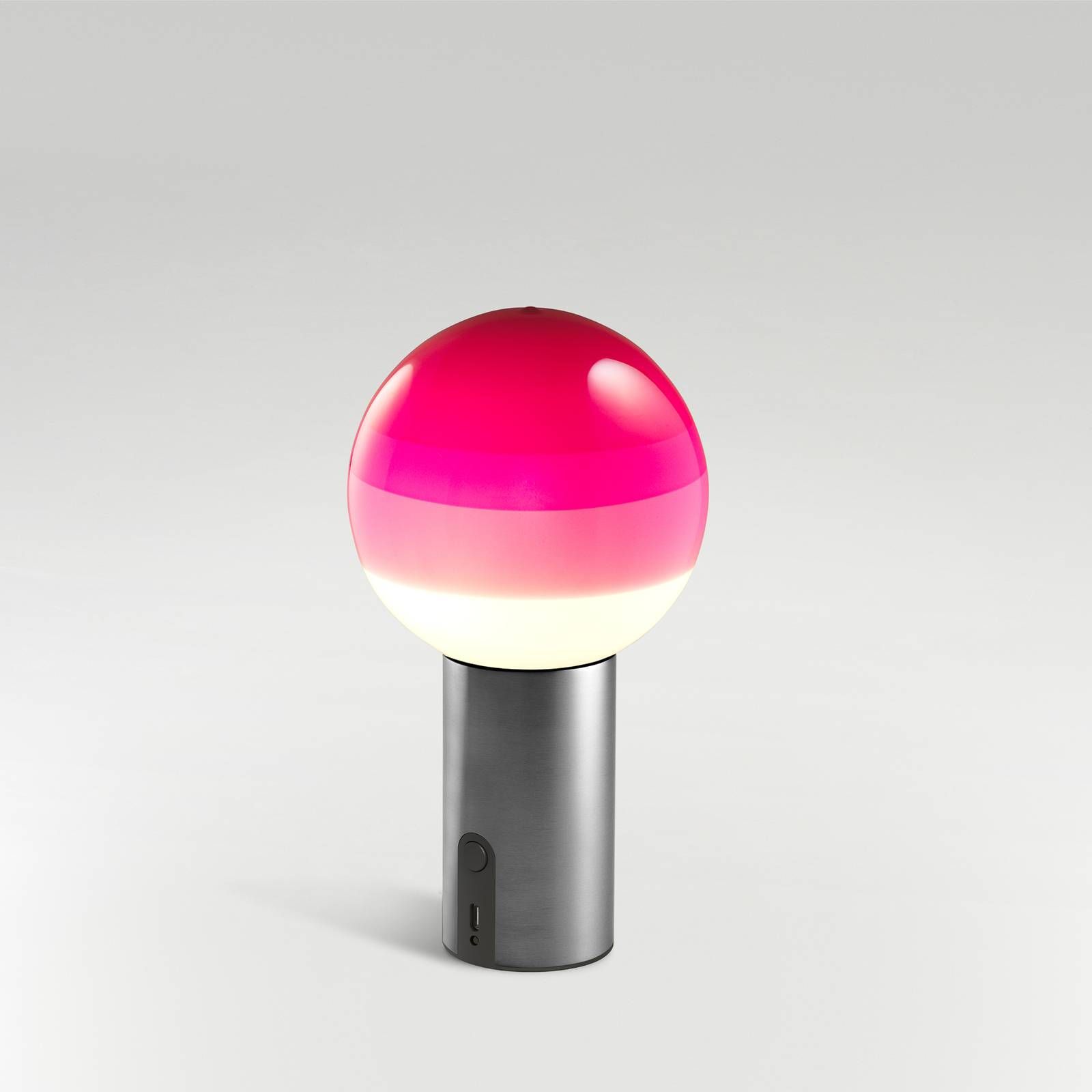 Marset MARSET Dipping Light stolová batérie ružová/grafit, Obývacia izba / jedáleň, sklo, kov, 3.5W, K: 22.2cm