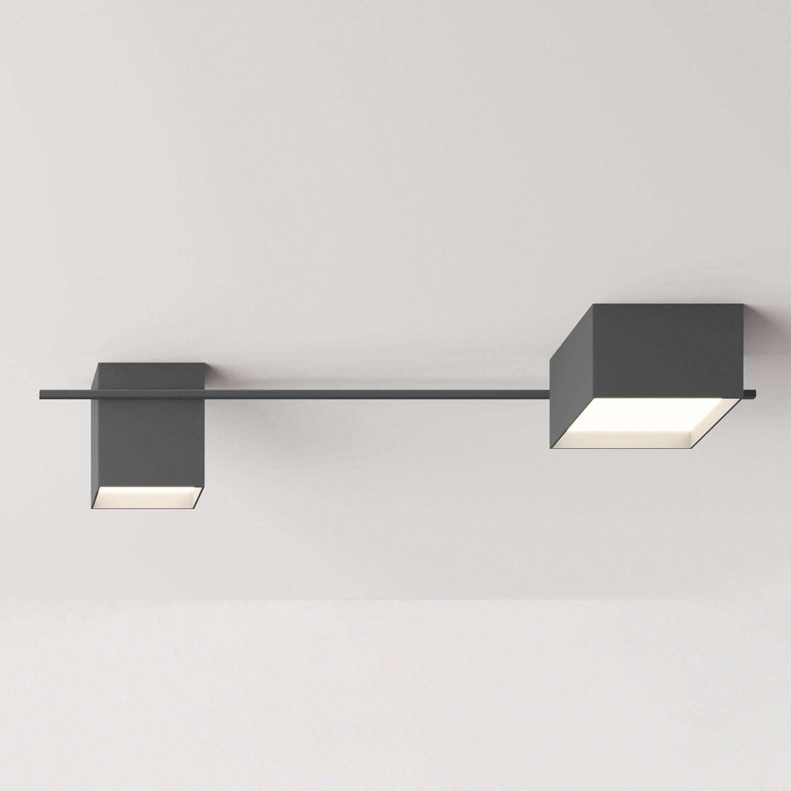 Vibia Structural 2640 stropné svietidlo, tmavosivé, Obývacia izba / jedáleň, hliník, plast, 24W, Energialuokka: D, P: 120 cm, L: 37 cm, K: 21cm