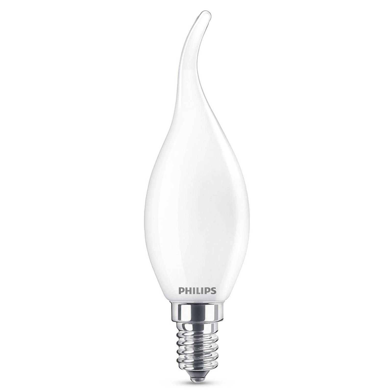 Philips E14 BA35 2, 2W sviečková LED žiarovka 2 700 K matná, E14, 2.2W, Energialuokka: E, P: 12.3 cm