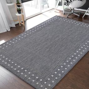 DomTextilu Luxusný obojstranný sivý koberec s ozdobným okrajom 45438-215277