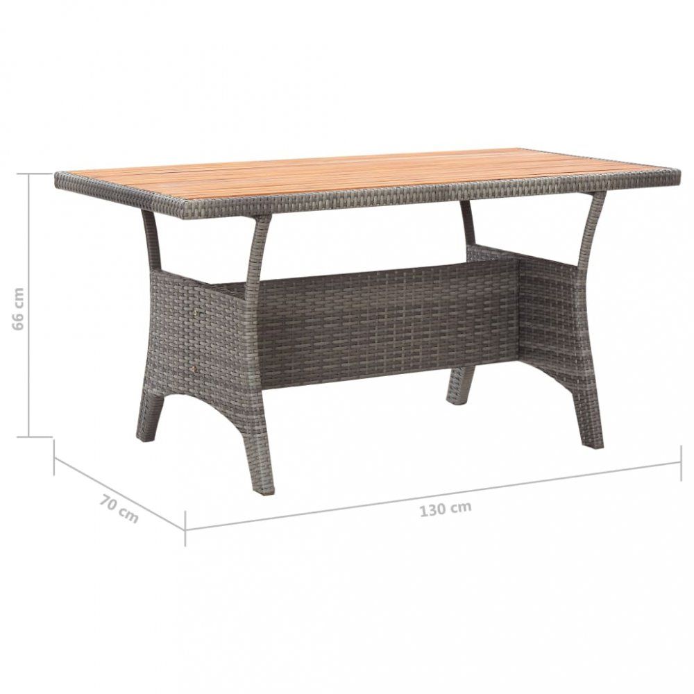 Záhradný stôl sivá / akácia Dekorhome 130 cm