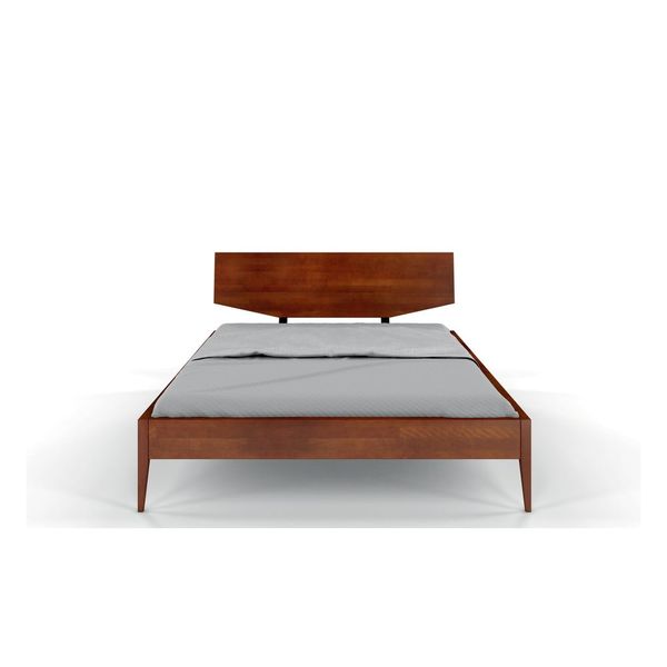 Tmavohnedá dvojlôžková posteľ z bukového dreva Skandica Sund, 160 x 200 cm