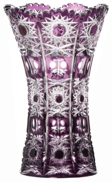 Krištáľová váza Petra, farba fialová, výška 140 mm