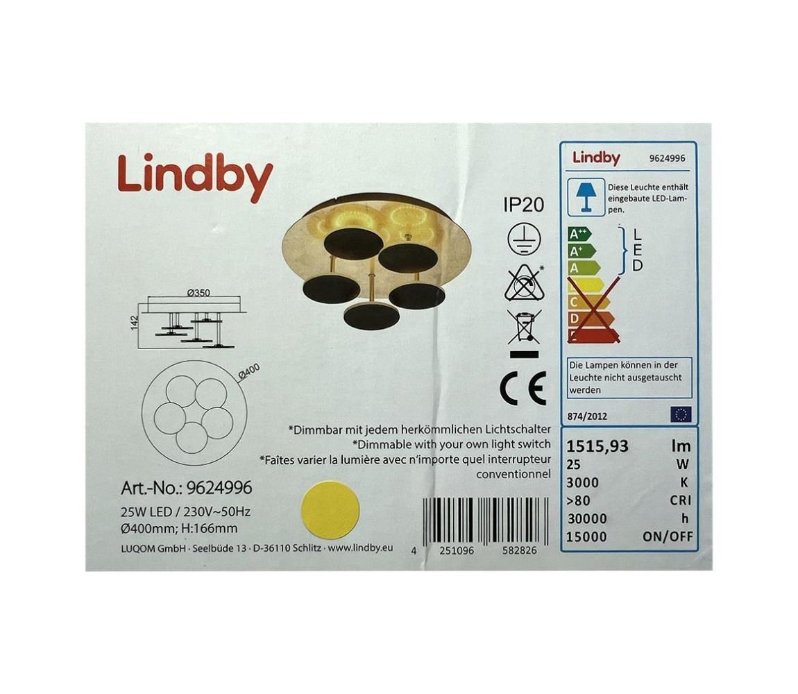 Lindby - LED Stmievateľné stropné svietidlo CASNI 5xLED/5W/230V