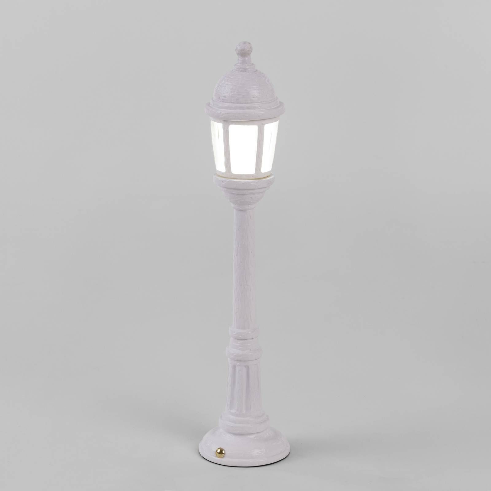 SELETTI Vonkajšie LED svietidlo Street Lamp batéria, biela, syntetická živica, 3W, K: 42cm