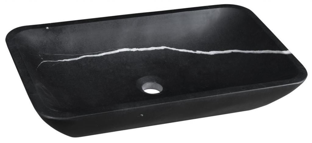 SAPHO - BLOK kamenné umývadlo 60x35 cm, čierny Marquin, matný 2401-39