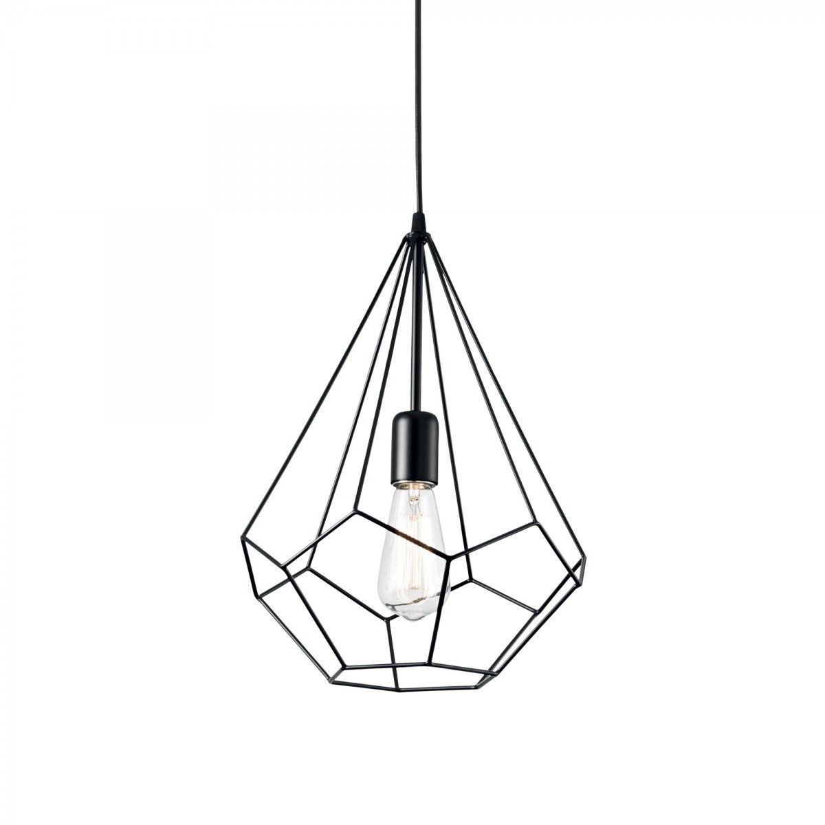Ideal Lux 148175 závesné stropné svietidlo Ampolla 1x60W | E27 - čierne