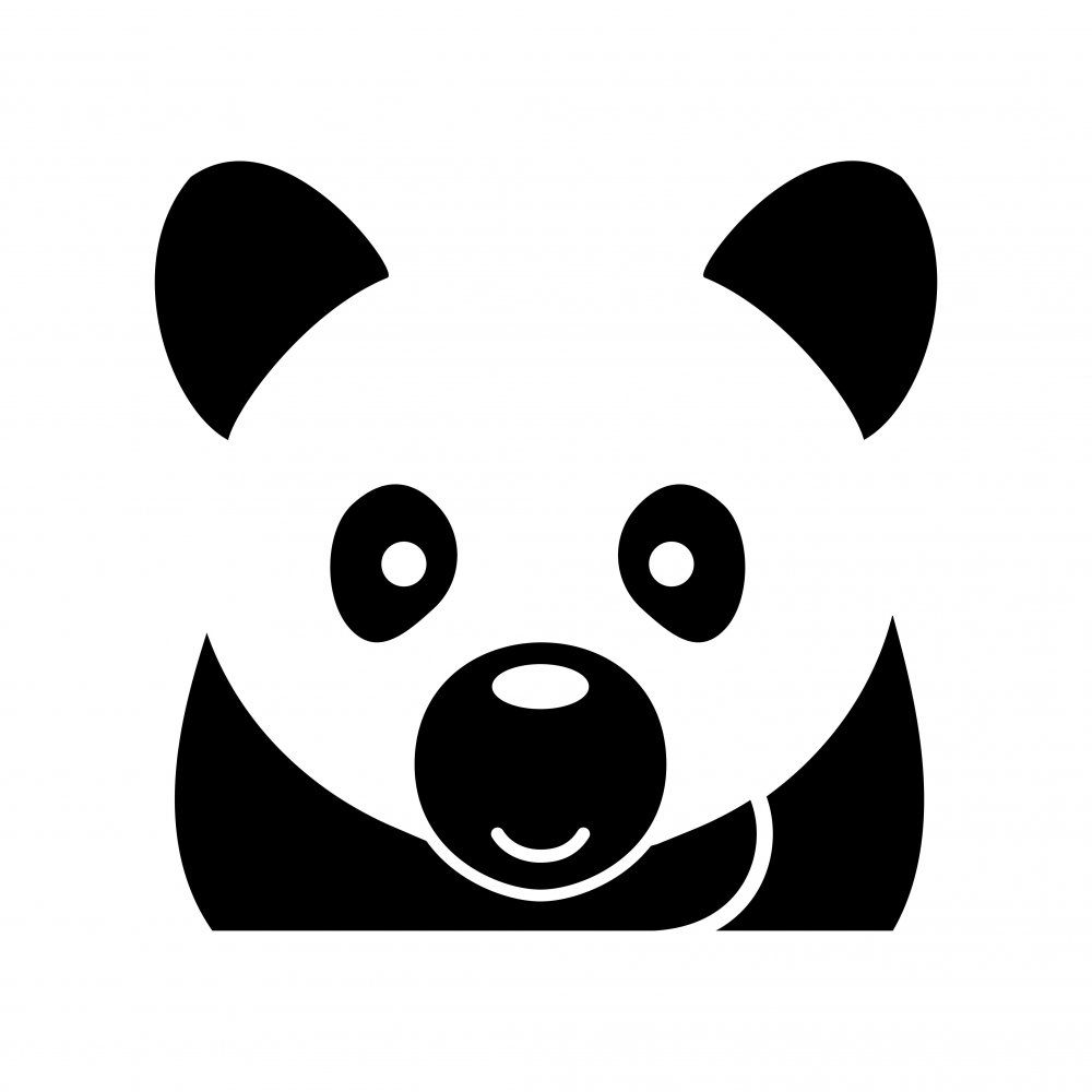 Pieris design Panda - nálepka na stenu biela