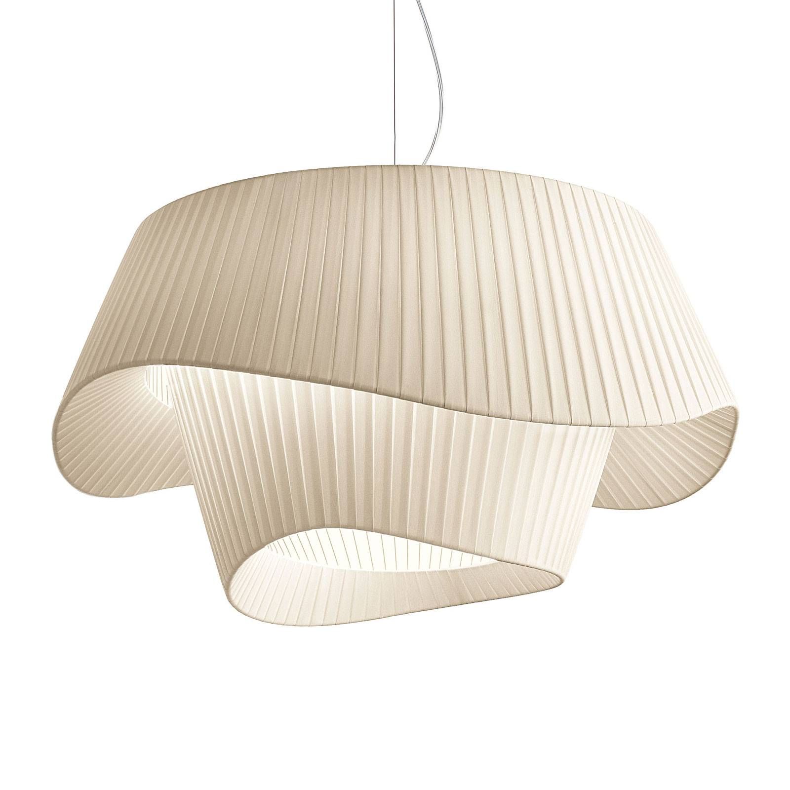 Modo Luce Cocó -textilná závesná lampa Ø80 béžová, Obývacia izba / jedáleň, kov, látka, E27, 70W, K: 43cm