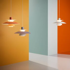 Louis Poulsen PH 5 dizajnérska závesná lampa, sivá, Obývacia izba / jedáleň, hliník, E27, 75W, K: 26.7cm
