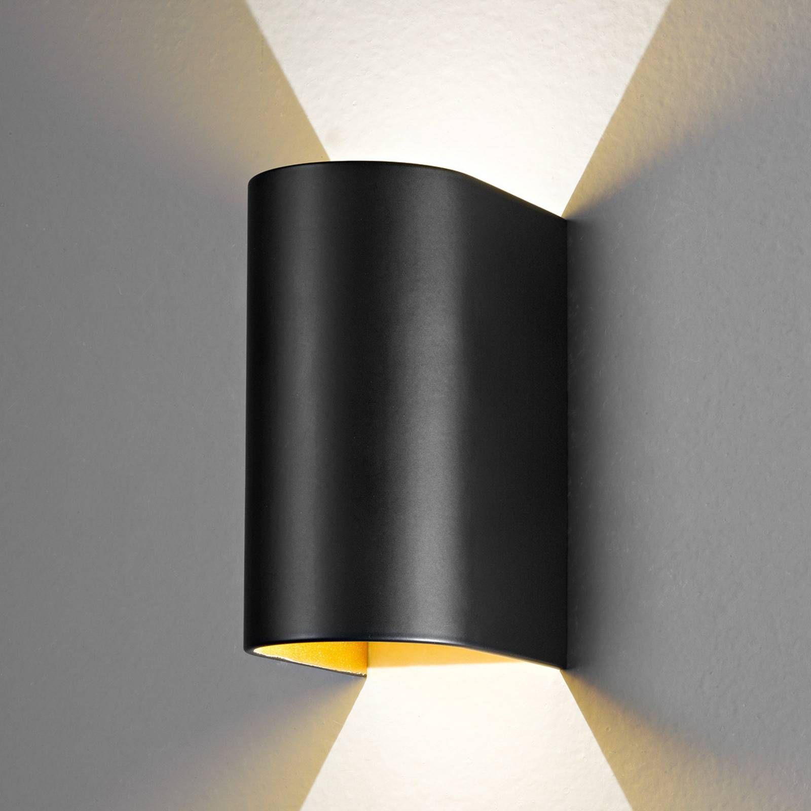 Egger Licht Nástenné LED svietidlo Feeling, čierno-zlaté, Obývacia izba / jedáleň, hliník, 3W, L: 6.5 cm, K: 13cm