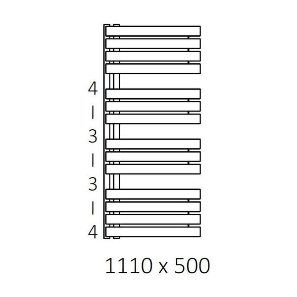 Terma Warp S 1110x500 vodný radiátor RAL9016